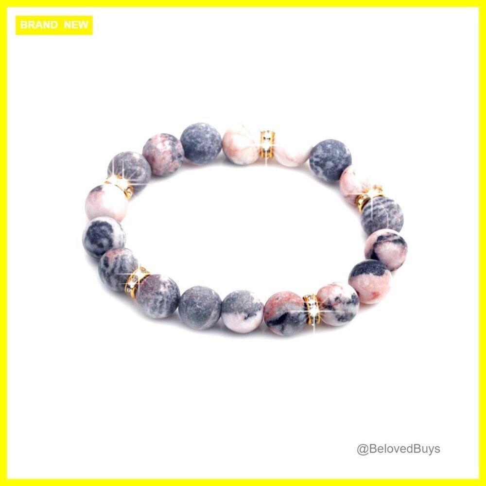Healing Crystal Stretch Bracelet Rose Quartz Chakra Meditation Anxiety Relief